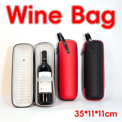 Single Wine Bottle Bag Tote Carrier Gift Bag with Handle for Red Wine Champagne