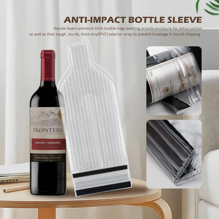 Bubble Wine Bottle Protector Bags 6 Pack Clear