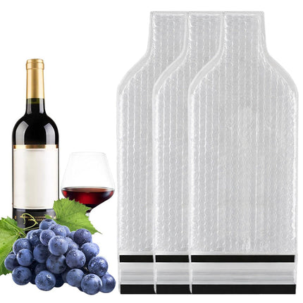 Bubble Wine Bottle Protector Bags 6 Pack Clear