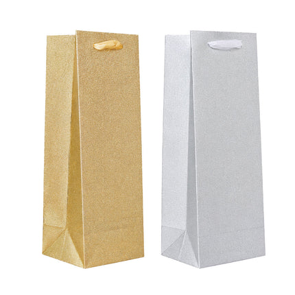 Glitter Wine Bottle Gift Bags 20 Pack Gold or Silver