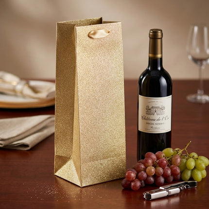 Glitter Wine Bottle Gift Bags 20 Pack Gold or Silver