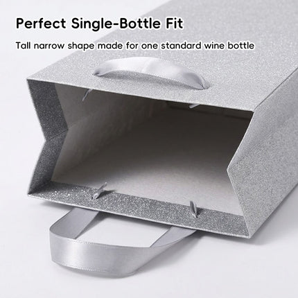 Glitter Wine Bottle Gift Bags 20 Pack Gold or Silver