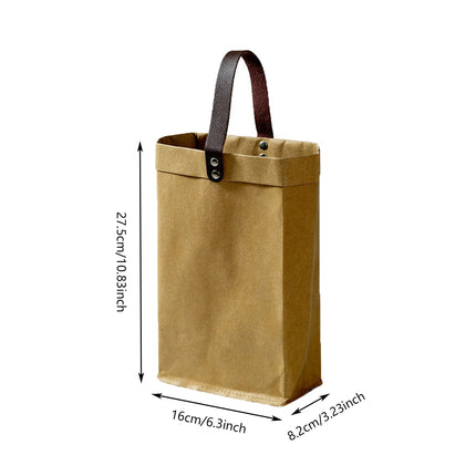 2PCS Kraft Paper Tote Bags with Handles Reusable for Grocery Store Shop Use