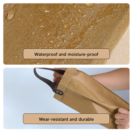 2PCS Kraft Paper Tote Bags with Handles Reusable for Grocery Store Shop Use