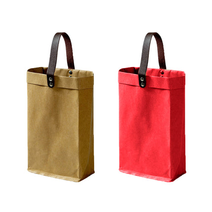 2PCS Kraft Paper Tote Bags with Handles Reusable for Grocery Store Shop Use