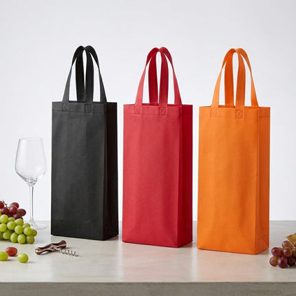 Non Woven Single Bottle Wine Gift Bags 25 Pack 3 Colours