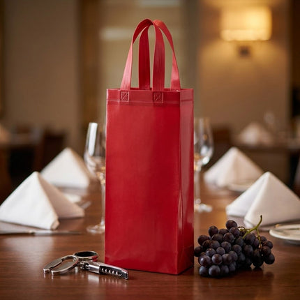 Non Woven Single Bottle Wine Gift Bags 25 Pack 3 Colours