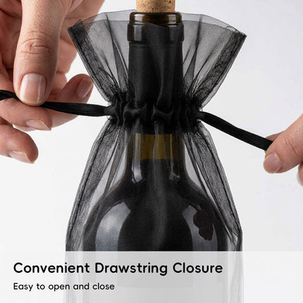 Organza Wine Bottle Gift Bags 30 Pack Drawstring Sheer Favour Pouches