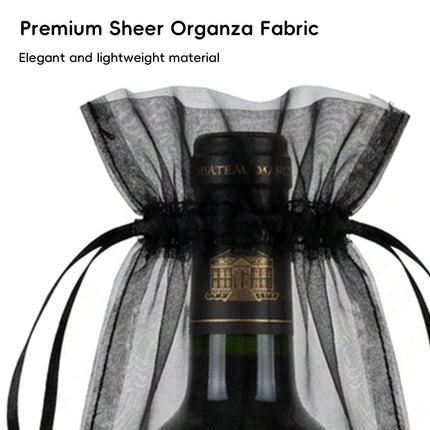 Organza Wine Bottle Gift Bags 30 Pack Drawstring Sheer Favour Pouches