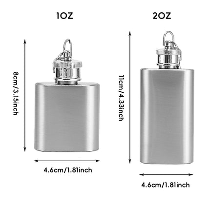 Mini Stainless Steel Hip Flask 1/2oz 3Pcs Portable Pocket Liquor Bottle Travel