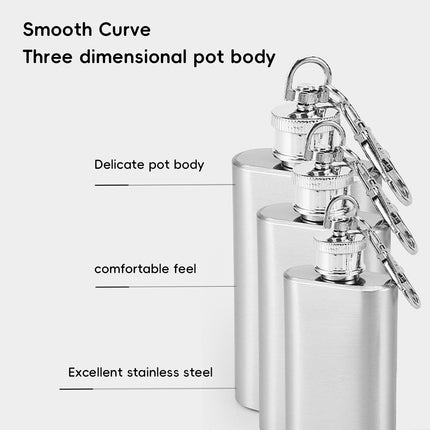 Mini Stainless Steel Hip Flask 1/2oz 3Pcs Portable Pocket Liquor Bottle Travel