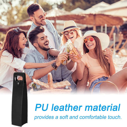 PU Leather Wine Tote Bag Foldable for Single Bottle Carrying