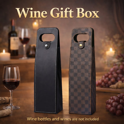 PU Leather Wine Tote Bag Foldable for Single Bottle Carrying