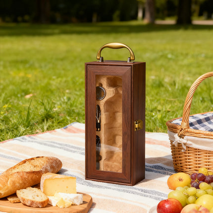 Wine Gift Box Single or Double Bottle Carrier with Handle for Red Wine Champagne