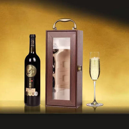 Wine Gift Box Single or Double Bottle Carrier with Handle for Red Wine Champagne