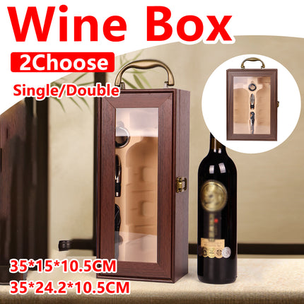 Wine Gift Box Single or Double Bottle Carrier with Handle for Red Wine Champagne