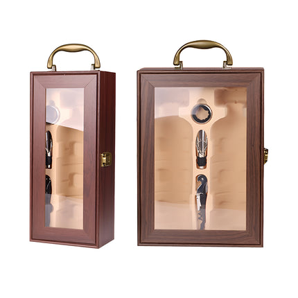 Wine Gift Box Single or Double Bottle Carrier with Handle for Red Wine Champagne
