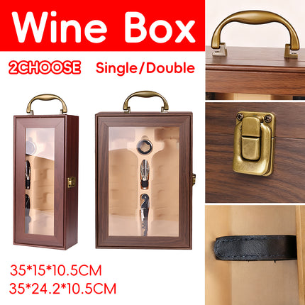 Wine Gift Box Single or Double Bottle Carrier with Handle for Red Wine Champagne