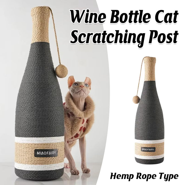 Vertical Cat Claw Wine Bottle Toy Kitten Scratcher Interactive Pet Play Chew Fun