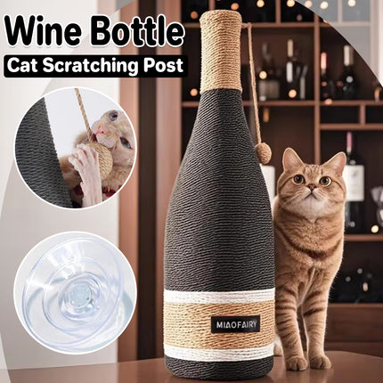 Vertical Cat Claw Wine Bottle Toy Kitten Scratcher Interactive Pet Play Chew Fun