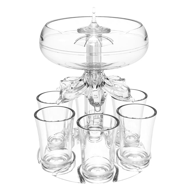 6 Head Wine Decanter Set with 6 Cups Clear Glass Wine Serving Kit for Home Party