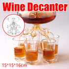 6 Head Wine Decanter Set with 6 Cups Clear Glass Wine Serving Kit for Home Party