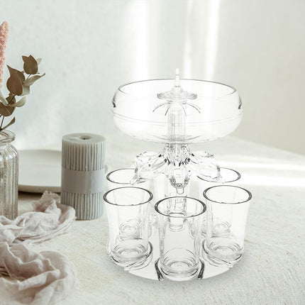 6 Head Wine Decanter Set with 6 Cups Clear Glass Wine Serving Kit for Home Party