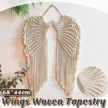 Angel Wings Woven Wall Tapestry Cotton Rope Home Decoration Living Room Art