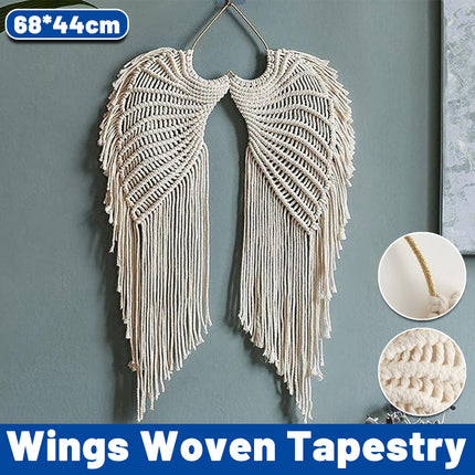 Angel Wings Woven Wall Tapestry Cotton Rope Home Decoration Living Room Art