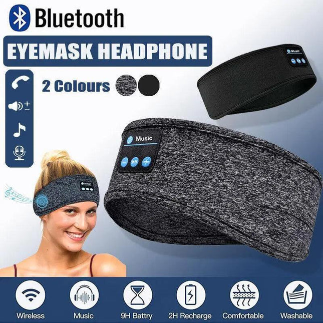 Wireless Bluetooth 5.0 Stereo Eye Mask Headphones Earphone Sleep Music Mask AU - Aimall
