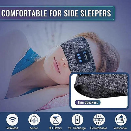 Wireless Bluetooth 5.0 Stereo Eye Mask Headphones Earphone Sleep Music Mask AU - Aimall