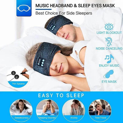 Wireless Bluetooth 5.0 Stereo Eye Mask Headphones Earphone Sleep Music Mask AU - Aimall
