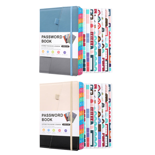 A5 Password Book with Alphabetical Tabs For Internet Account login Password