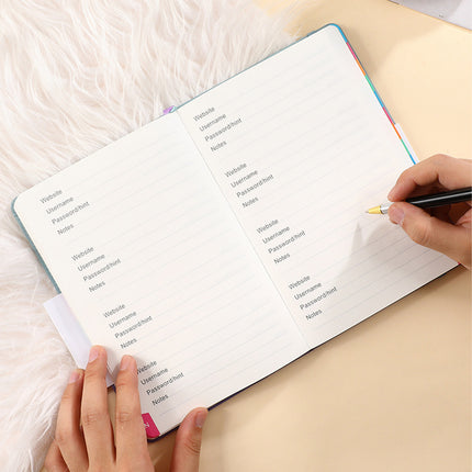 A5 Password Book with Alphabetical Tabs For Internet Account login Password