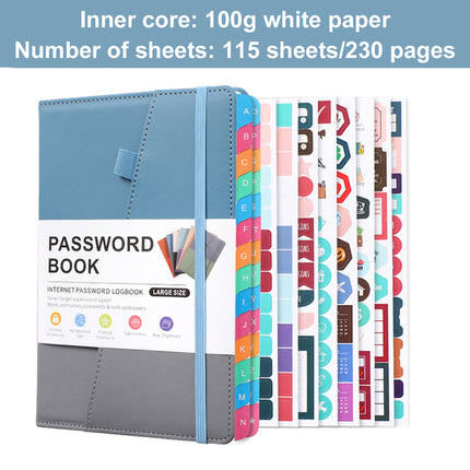 A5 Password Book with Alphabetical Tabs For Internet Account login Password