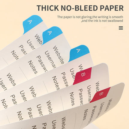 A5 Password Book with Alphabetical Tabs For Internet Account login Password