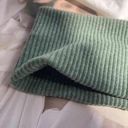 Women Headband Solid Wide Turban Knitted Cotton Hairband Girls Elastic Hair Band - Aimall