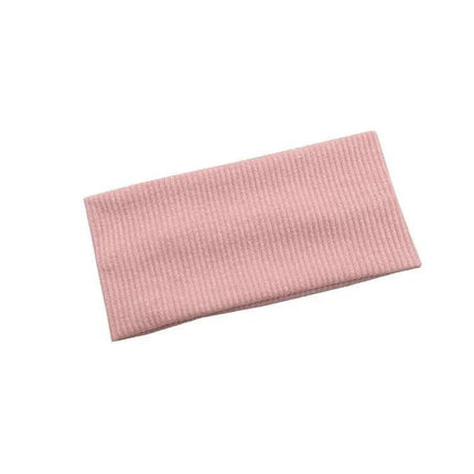 Women Headband Solid Wide Turban Knitted Cotton Hairband Girls Elastic Hair Band - Aimall