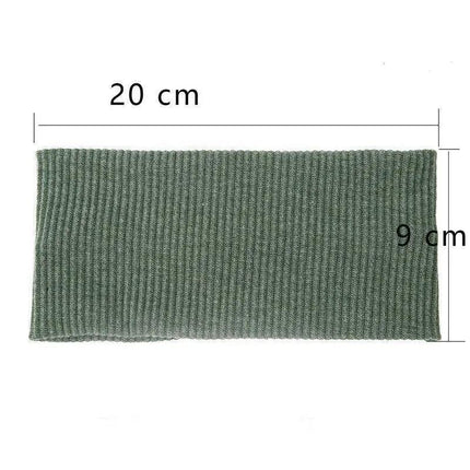 Women Headband Solid Wide Turban Knitted Cotton Hairband Girls Elastic Hair Band - Aimall