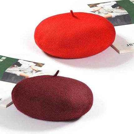 Women's Ladies Beanie Wool French Beret Newsboy Hat Cap Winter Warm Hats Girls - Aimall