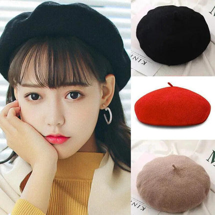 Women's Ladies Beanie Wool French Beret Newsboy Hat Cap Winter Warm Hats Girls - Aimall