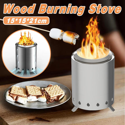 Outdoor Mini Tabletop Fire Pit Portable Low Smoke Stove with Stand for Camping