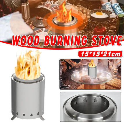 Outdoor Mini Tabletop Fire Pit Portable Low Smoke Stove with Stand for Camping