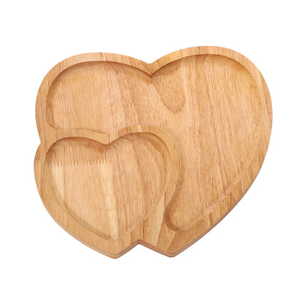 Heart Shape Wood Coffee Tray Food Cup Tray Decorative Wood Dessert Candy Tray