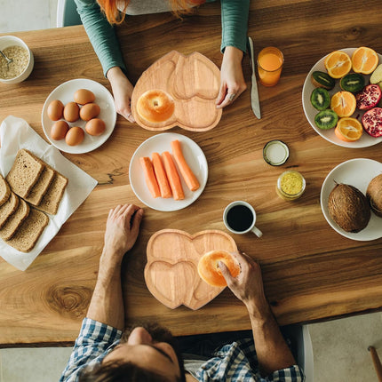 Heart Shape Wood Coffee Tray Food Cup Tray Decorative Wood Dessert Candy Tray