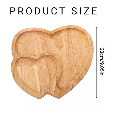 Heart Shape Wood Coffee Tray Food Cup Tray Decorative Wood Dessert Candy Tray