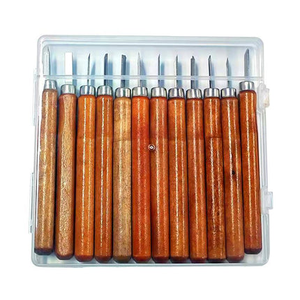 12Pcs Wood Carving Tool Chisels Set Woodcut Knife Arts Crafts Woodworking Chisel - Aimall