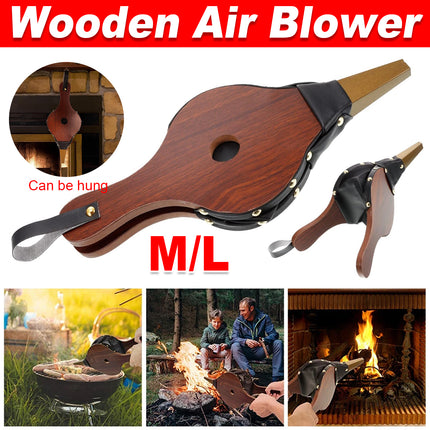 Wooden Fireplace Hand Bellows Manual Air Blower Fan Handle For Wood Stove Fire