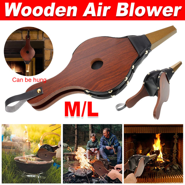 Wooden Fireplace Hand Bellows Manual Air Blower Fan Handle For Wood Stove Fire