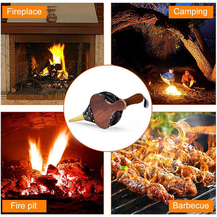 Wooden Fireplace Hand Bellows Manual Air Blower Fan Handle For Wood Stove Fire